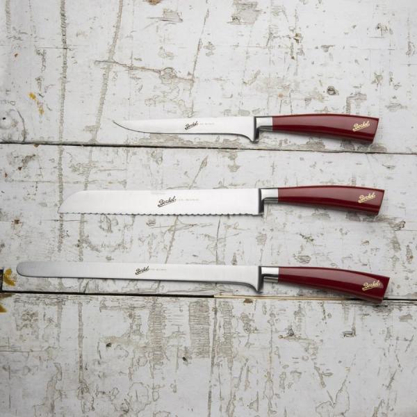 Elegance Ham Set of 3 Steak Knives Red