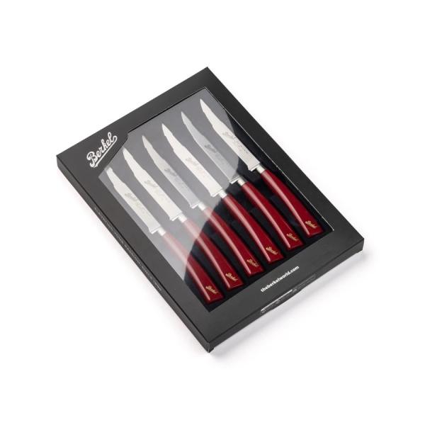Elegance Set of 6 Steak Knives Red