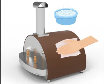 Lau vỏ ngoài lò Alfa Forni bằng khăn mềm và xà phòng trung tính